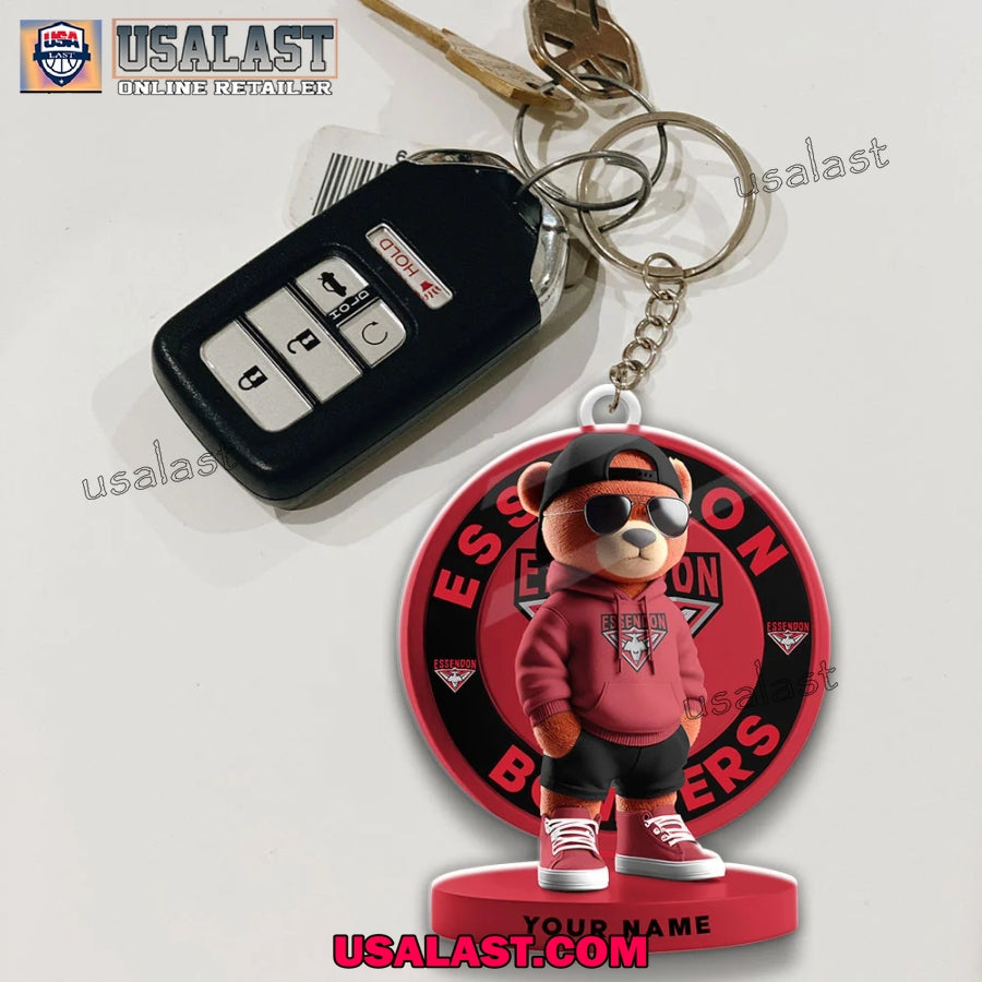 Essendon Football Club Teddy Bear Custom Keychain