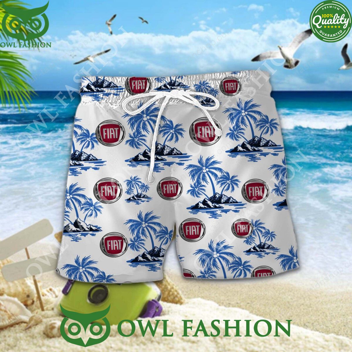 Fiat Italy Automobile Largest Hawaiian Shirt and Short