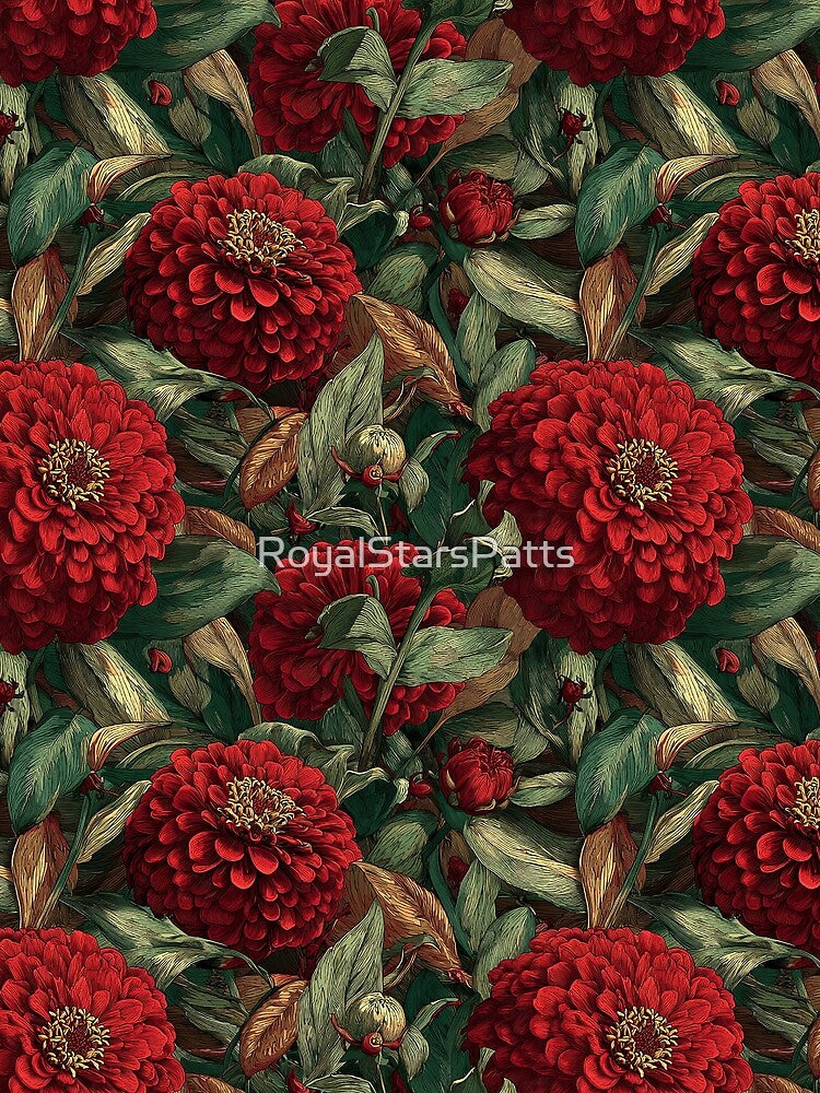 Vibrant Zinnia Floral - Tropical Flower Pattern - Bridesmaid Gifts by RoyalStarsPatts