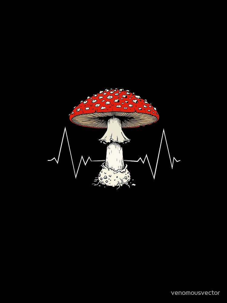 Amanita Muscaria Heartbeat Design by venomousvector
