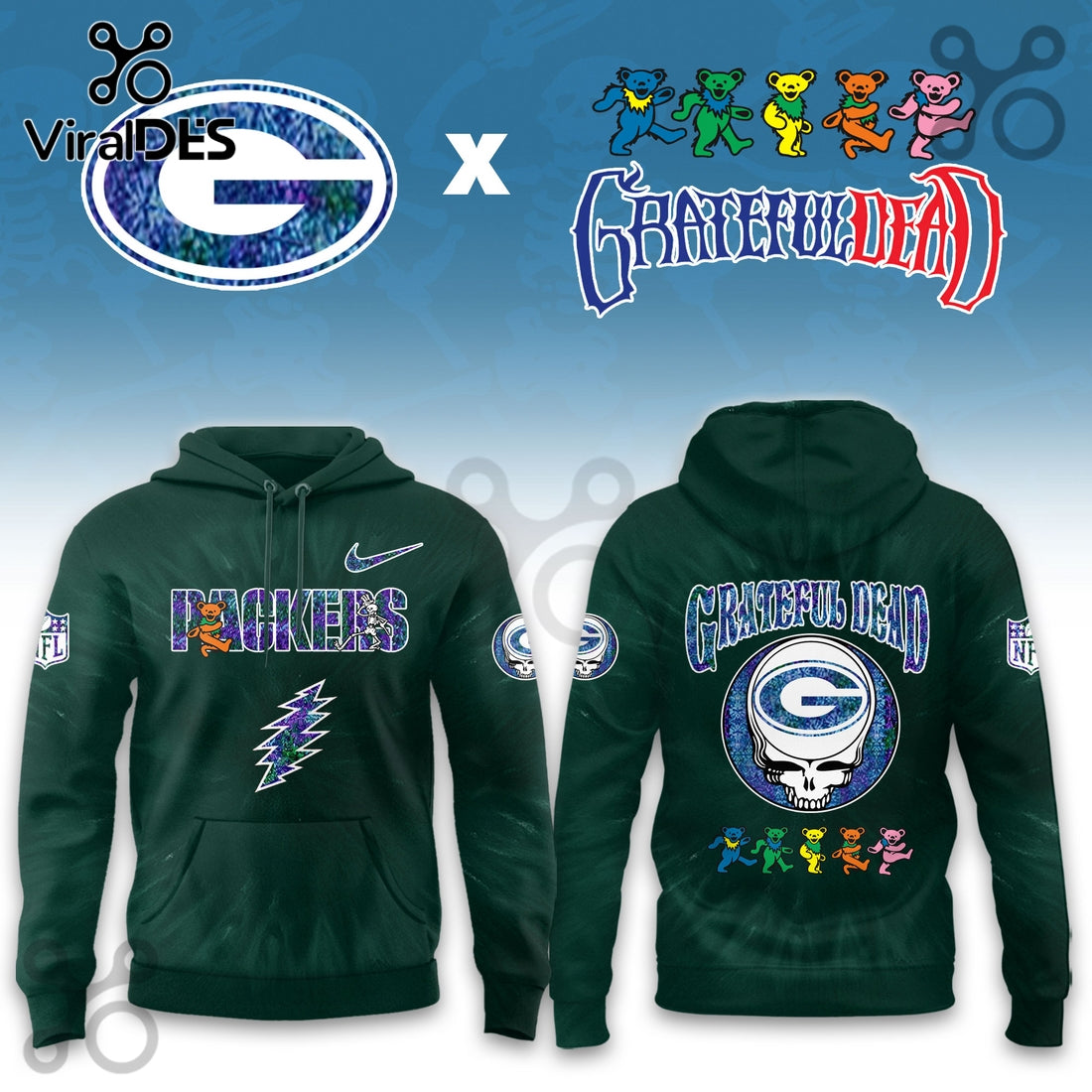 Green Bay Packers Grateful Dead Limited Hoodie 2025