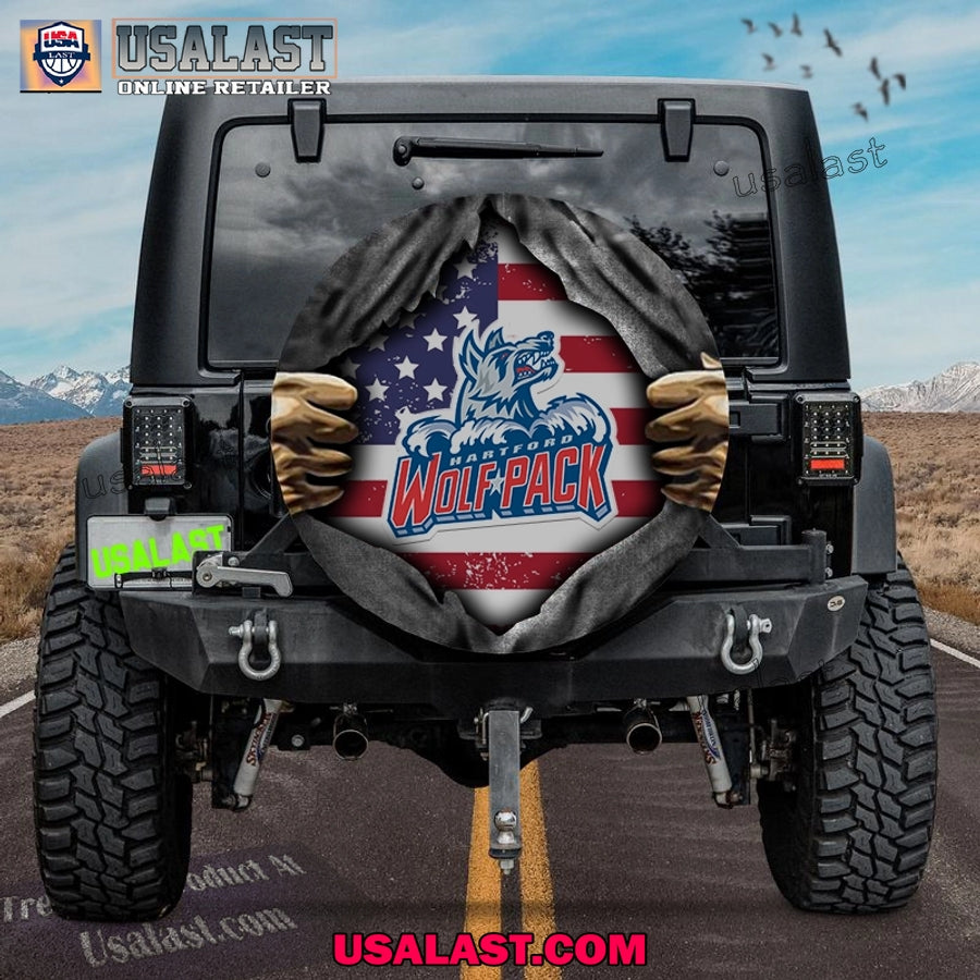 Hartford Wolf Pack AHL American Flag Spare Tire Cover