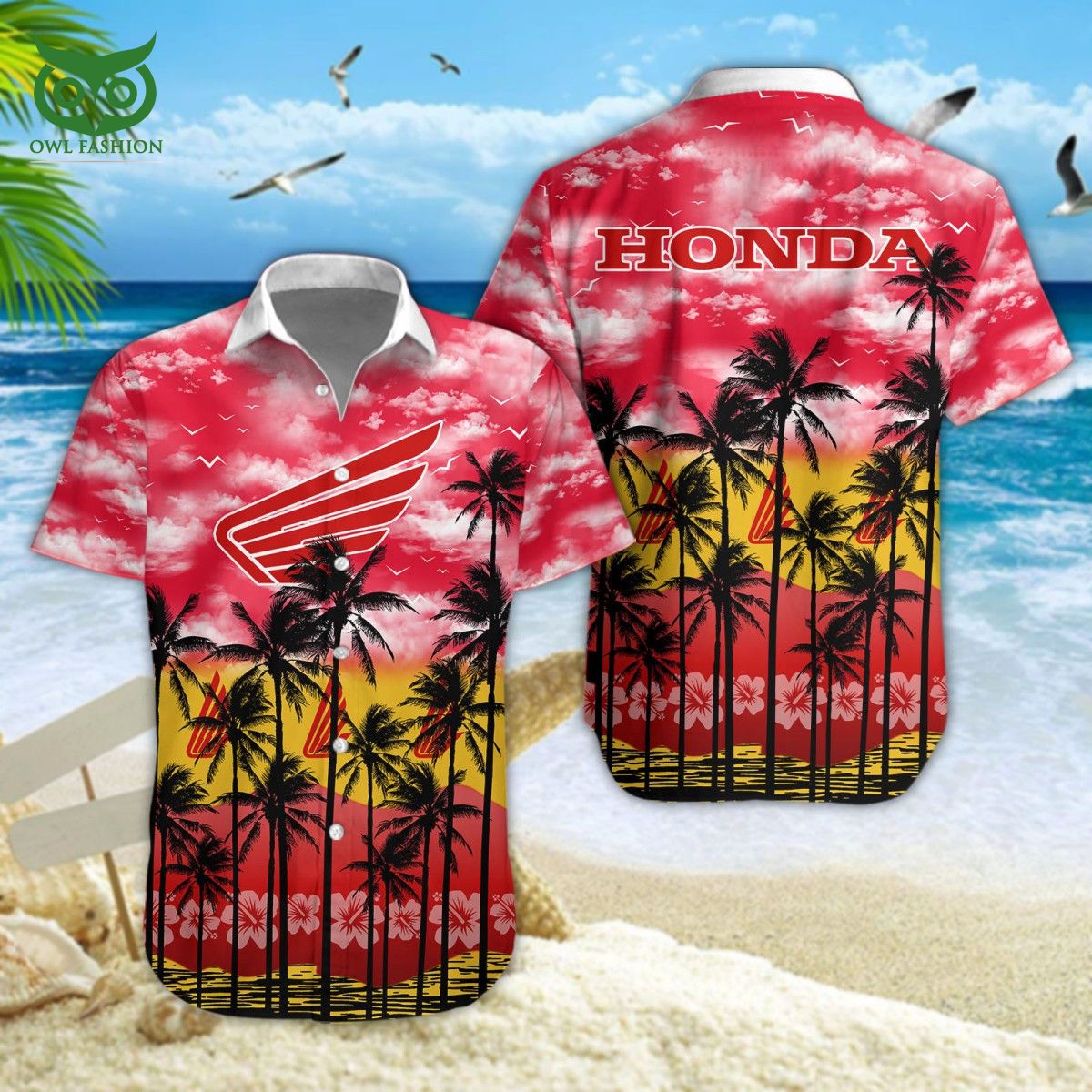 Honda Motorcycle Car Brand Premium Hawaiian Shirt Short