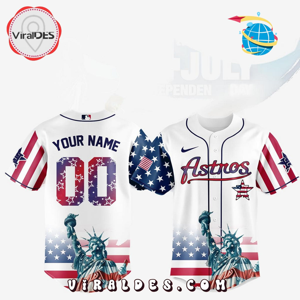 Houston Astros Custom Independence Day Baseball Jersey