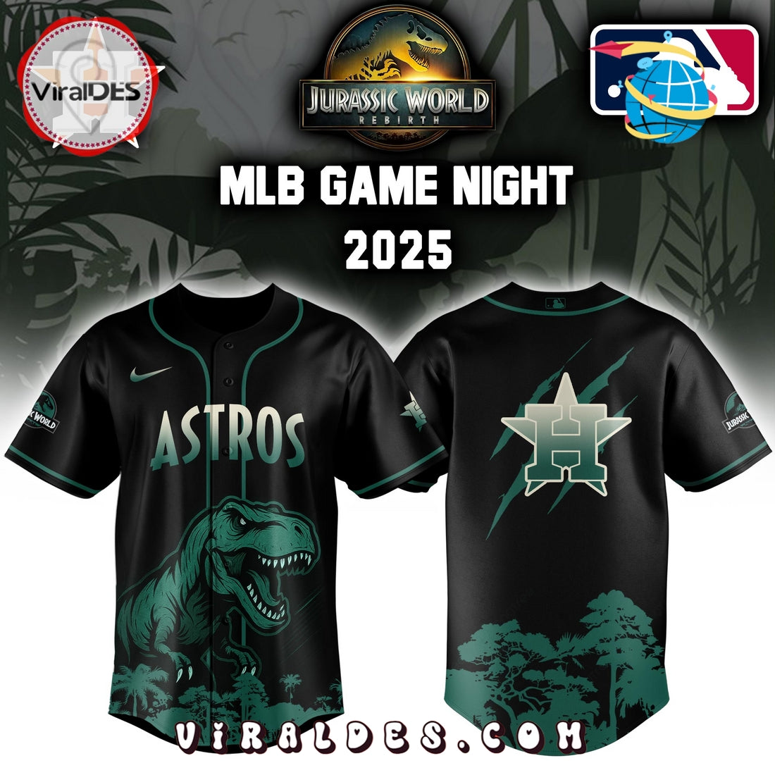 Houston Astros x Jurassic World 2025 Baseball Jersey