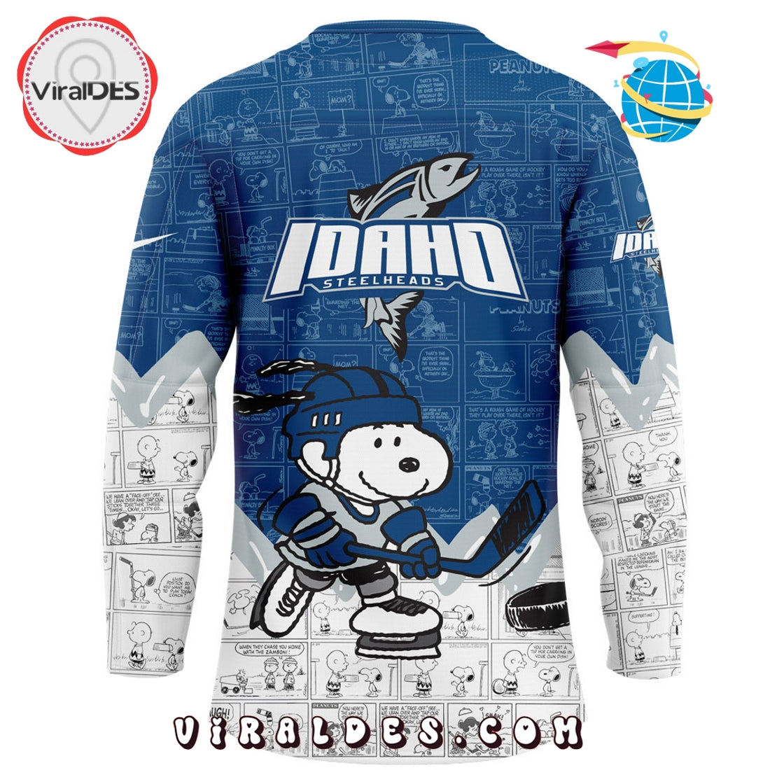 Idaho Steelheads Peanuts Night Anniversary Hockey Jersey