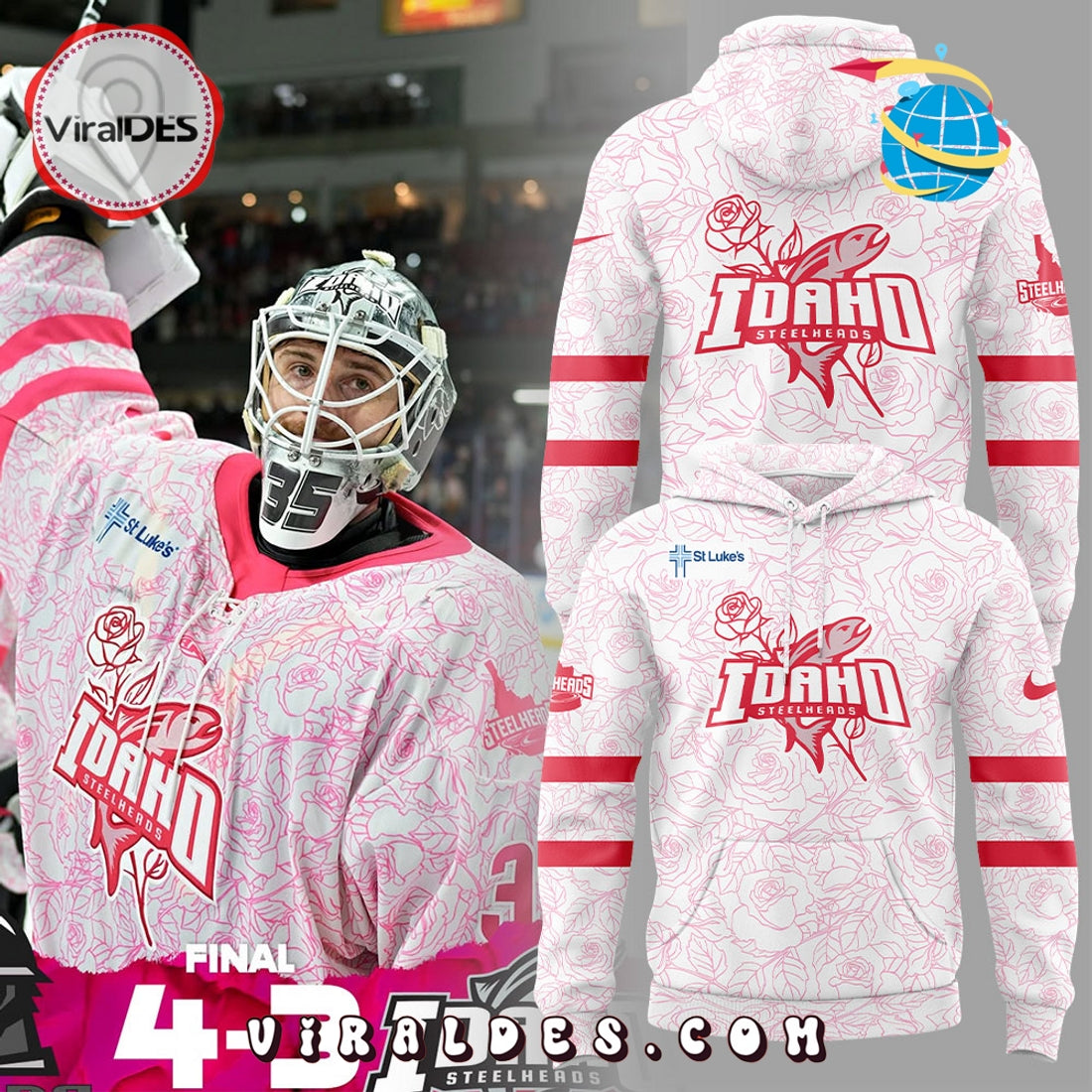 Idaho Steelheads Pink In The Rink Hoodie, Pants