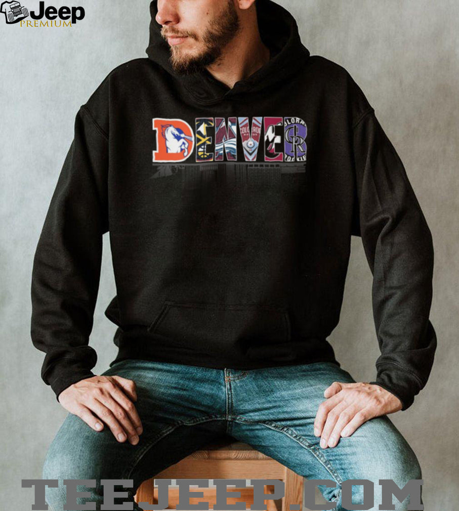 Denver City Skyline All Sports Teams Mashup Logo T Shirt