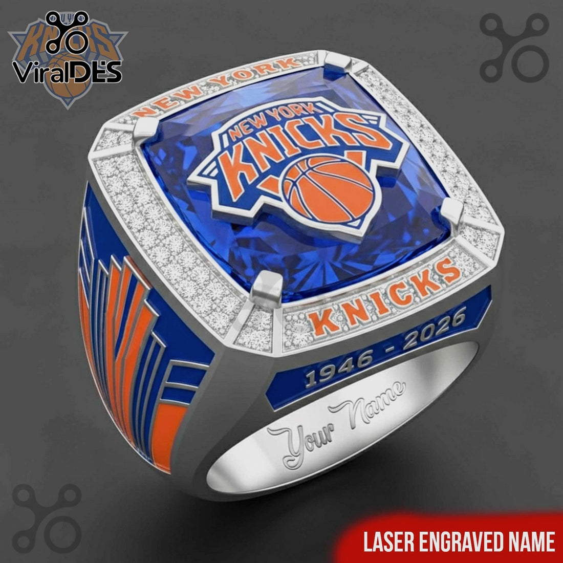 Knicks 1946-2026 Anniversary Personalized 3D Commemorative Ring