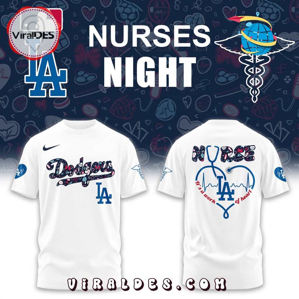 LA Dodgers x Nurses Night 2025 White Hoodie