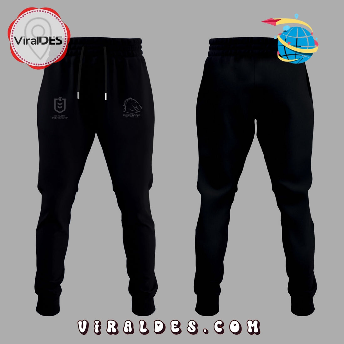 Limited Edition Brisbane Broncos Black Hoodie, Long Pants