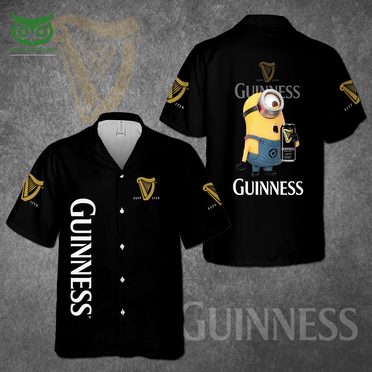 Limited Funny Minion Loves Guinness Hawaiian Shirt Gift For Beer Drinkers
