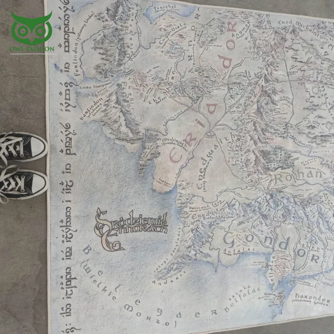 Lord Area Hobbit map Carpet Rug