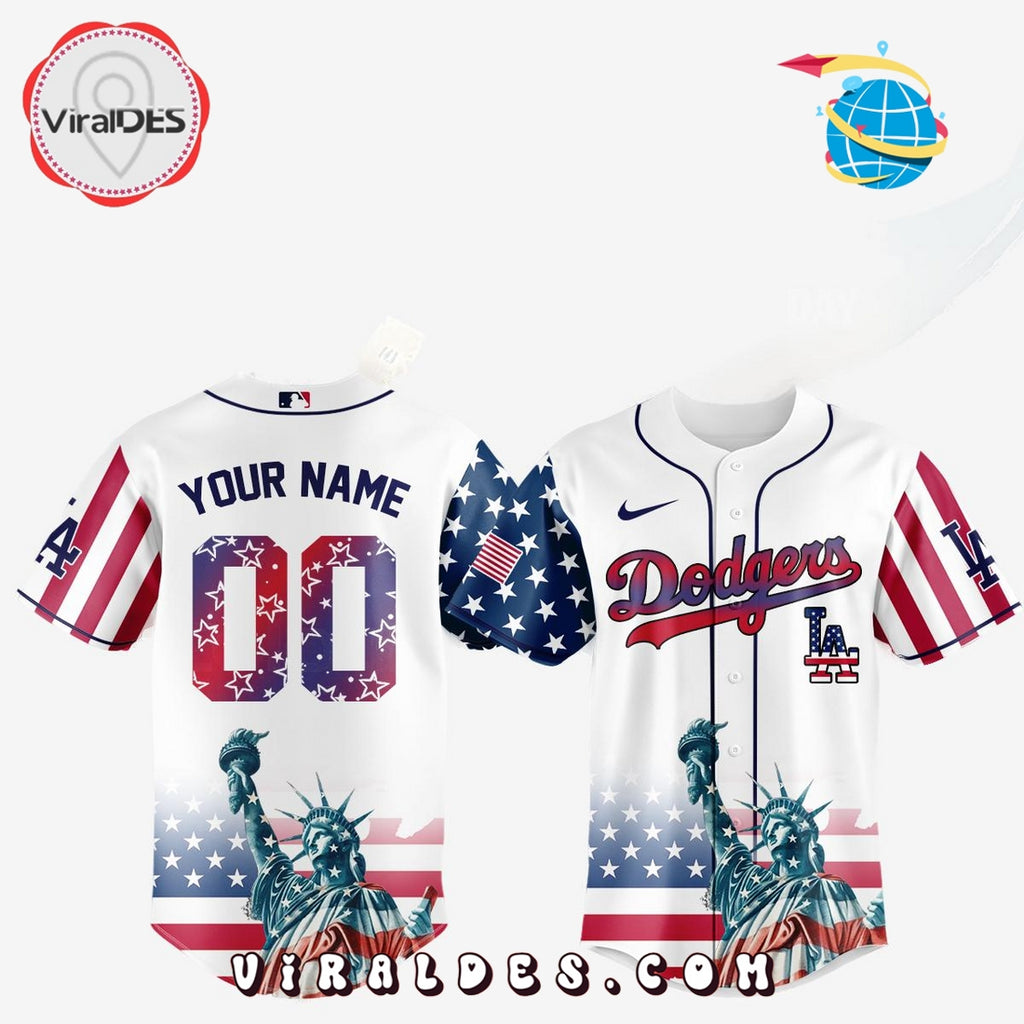 Los Angeles Dodgers Custom Independence Day Baseball Jersey