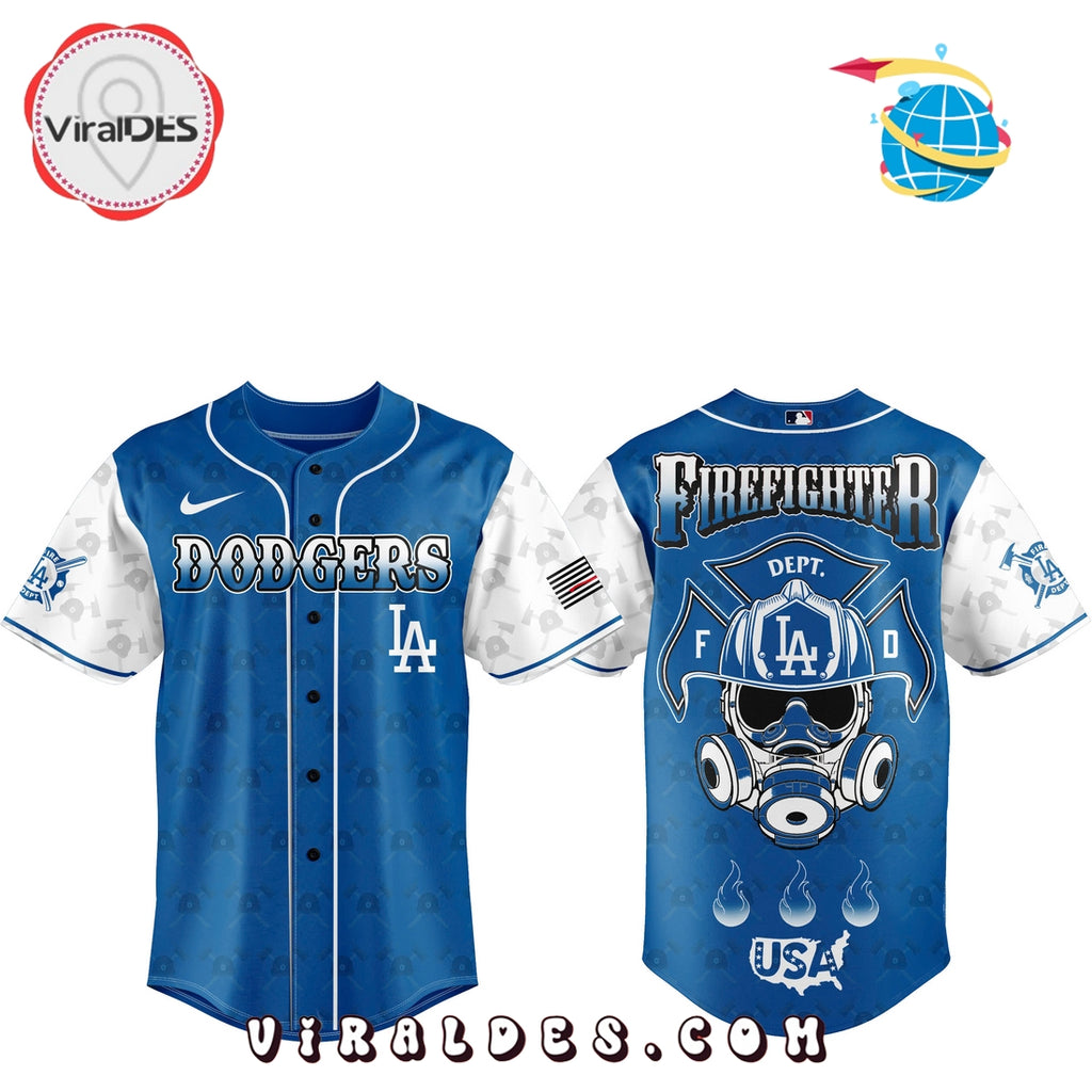 Los Angeles Dodgers Firefighter Appreciation Day Baseball Jersey