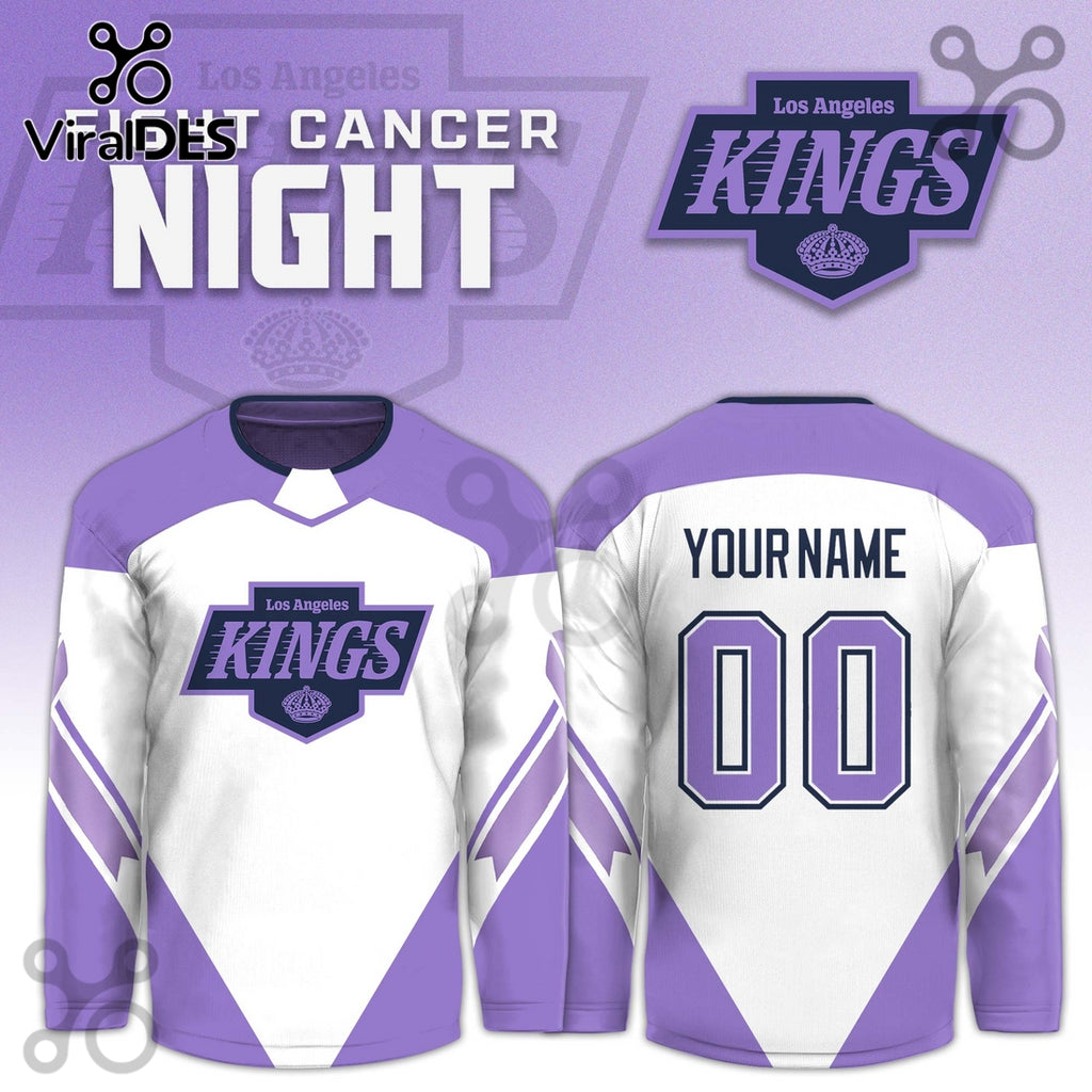 Los Angeles Kings Hockey Fights Cancer Purple Jersey Limited Edition