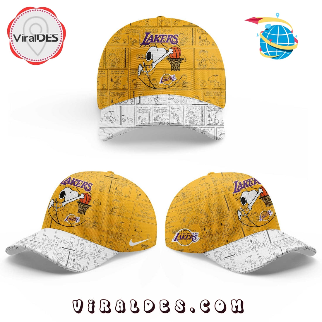 Los Angeles Lakers 75th Anniversary of Peanuts Cap