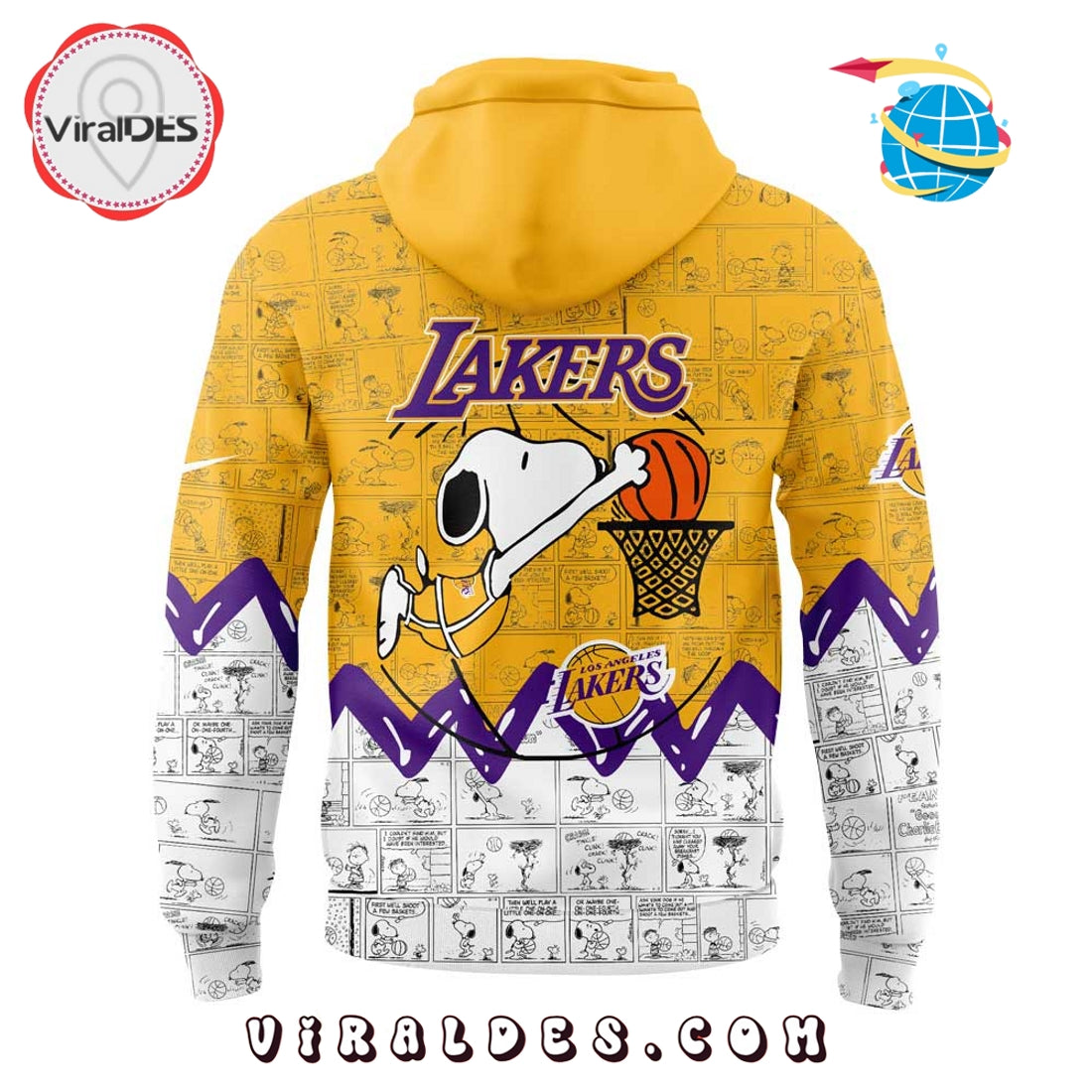 Los Angeles Lakers 75th Anniversary of Peanuts Hoodie