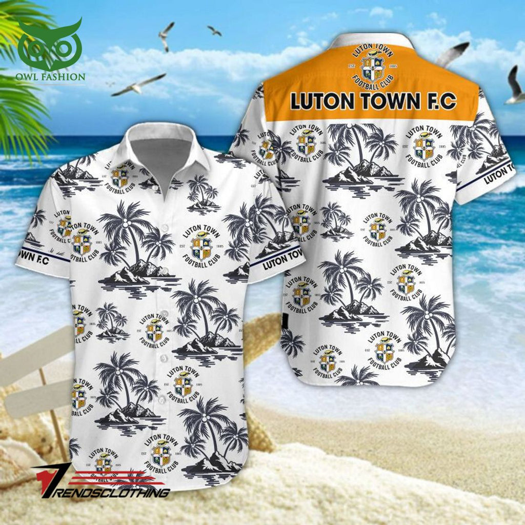 Luton Town F.C Premier League White Hawaiian Shirt