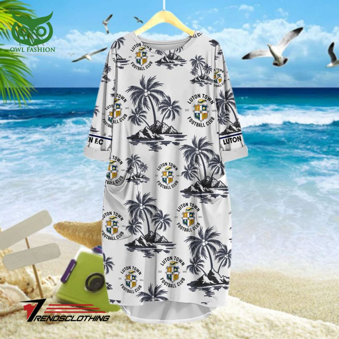 Luton Town F.C Premier League White Hawaiian Shirt