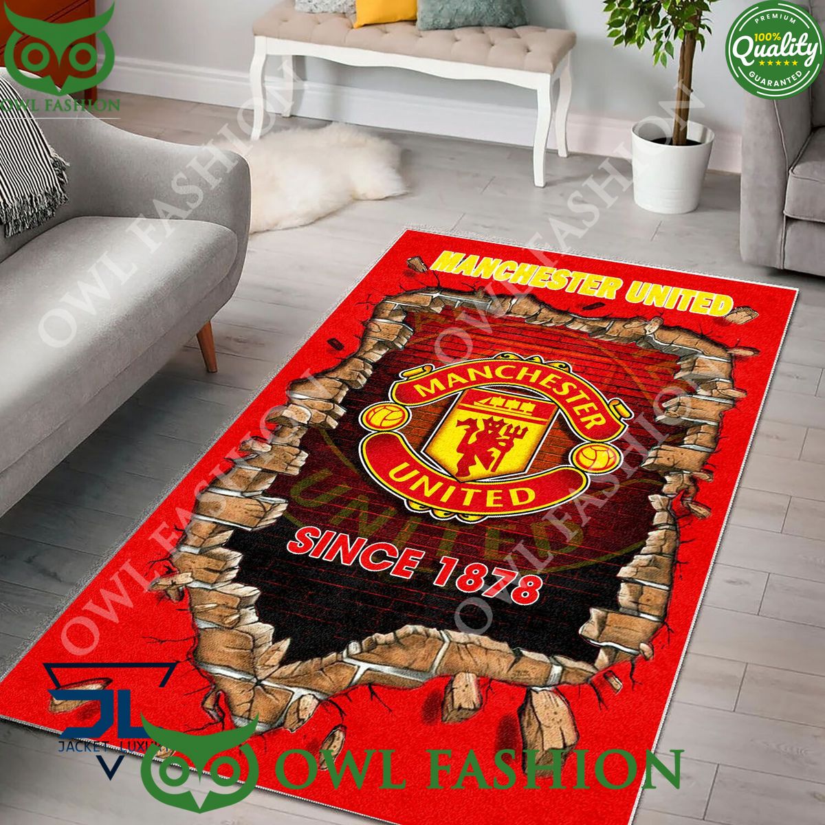 Manchester United FC 1878 Premier League Living Room Carpet