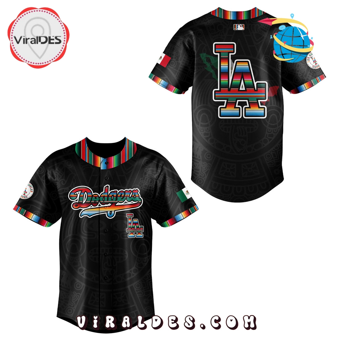 Mexican Heritage x Los Angeles Dodgers Night Baseball Jersey
