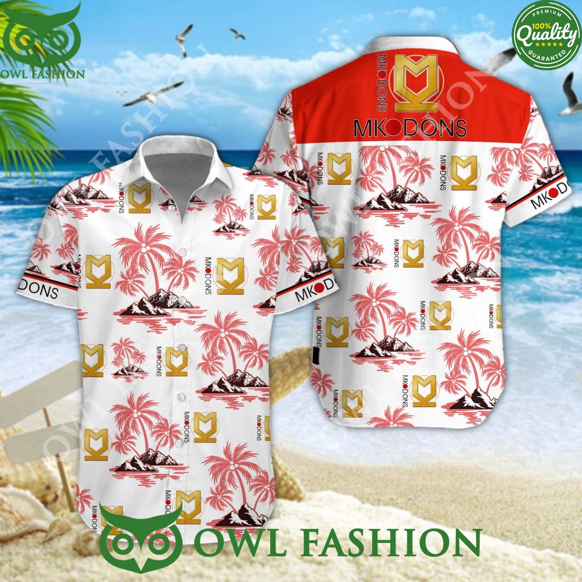 Milton Keynes Dons League One EFL Aloha Vibe Hawaiian Shirt Short