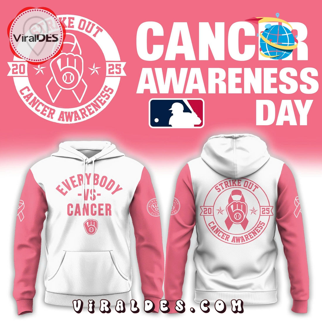 Milwaukee Brewers Cancer Awareness Day Hoodie, Long Pants