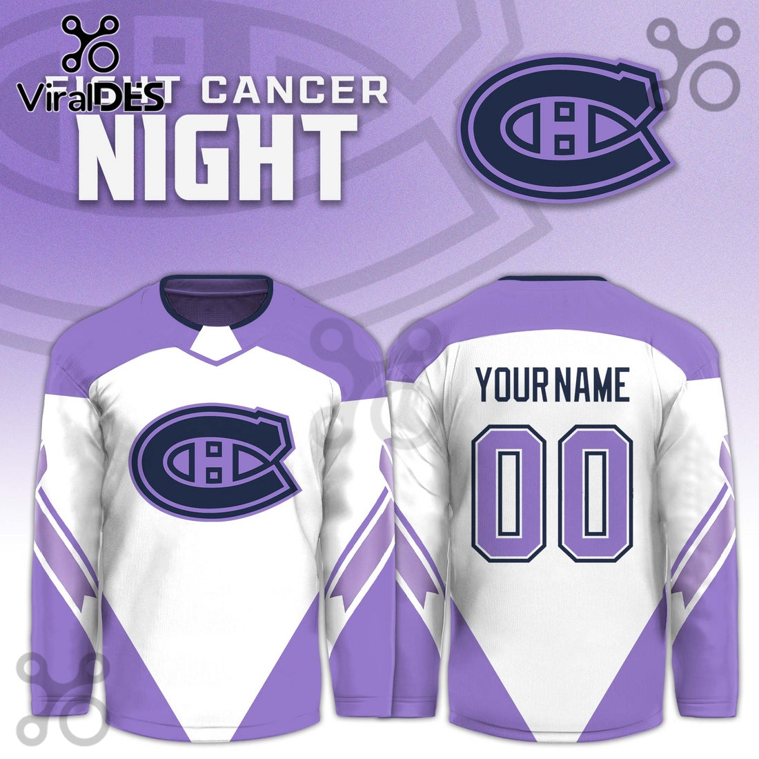 Montreal Canadiens Hockey Fights Cancer Purple Jersey Limited Edition