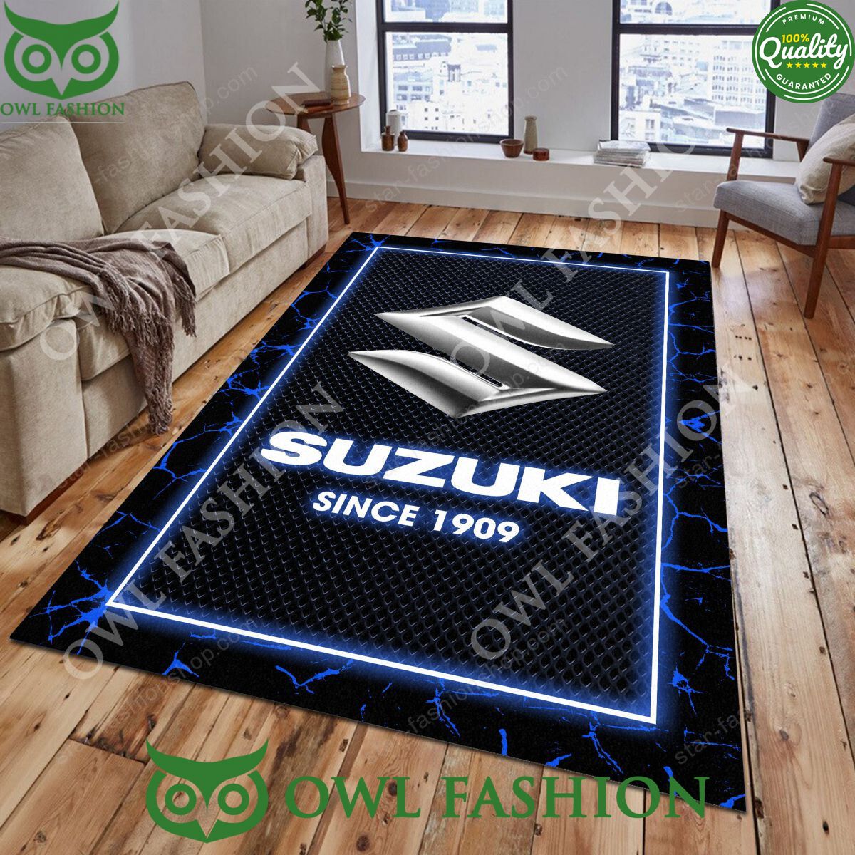 Motorcycle Brand Suzuki Trending Design Carpet Rug
