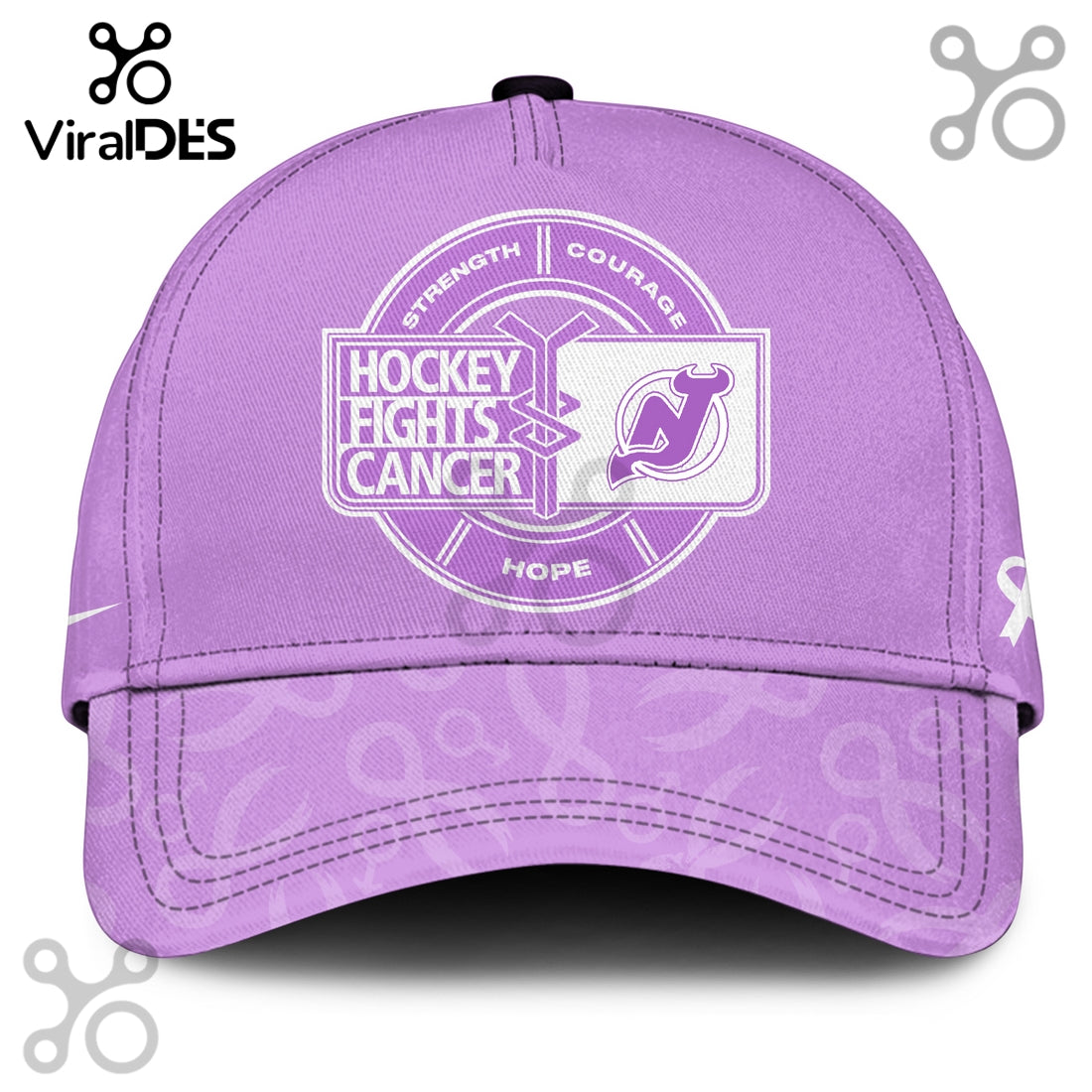 New Jersey Devils Hockey Fights Cancer Purple Ribbon Hoodie