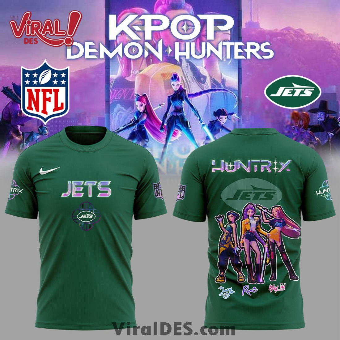 New York Jets 2025 KPop Demon Hunters Hoodie
