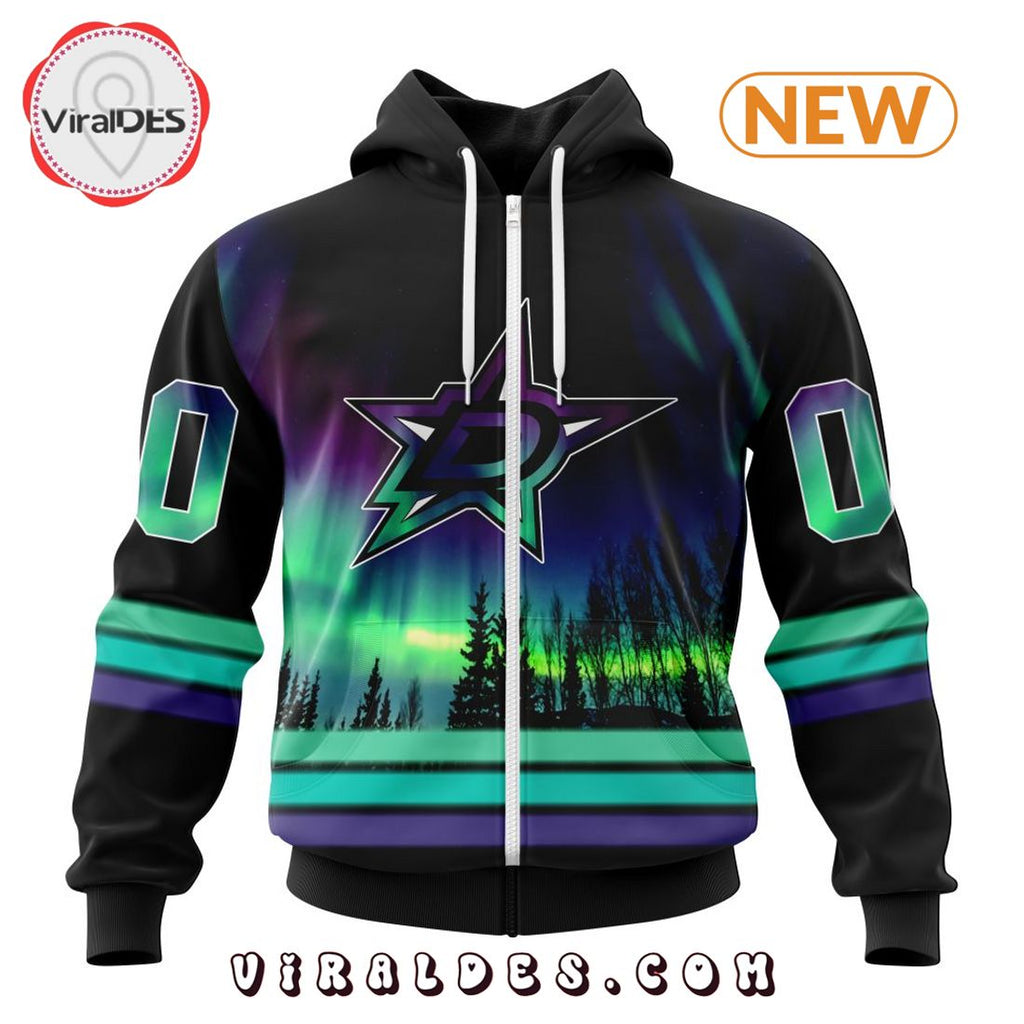 NHL Dallas Stars Special Northern Lights Hoodie