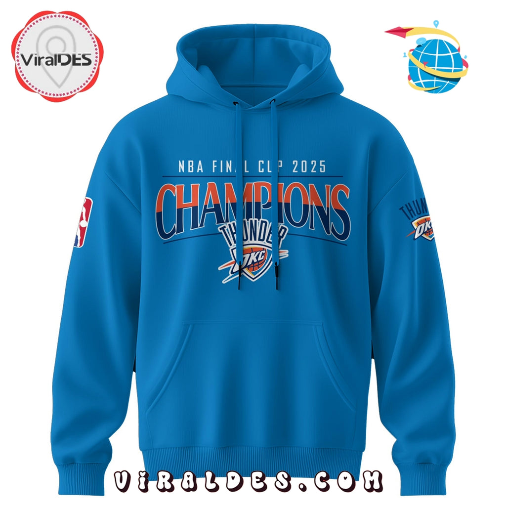 Oklahoma City Thunder Champion 2025 Blue Hoodie