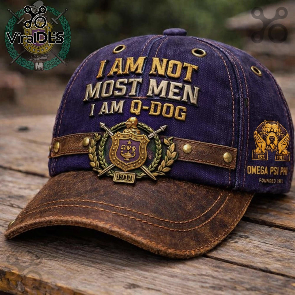 Omega Psi Phi Q-Dog Fraternity Premium Design Fashion Hat