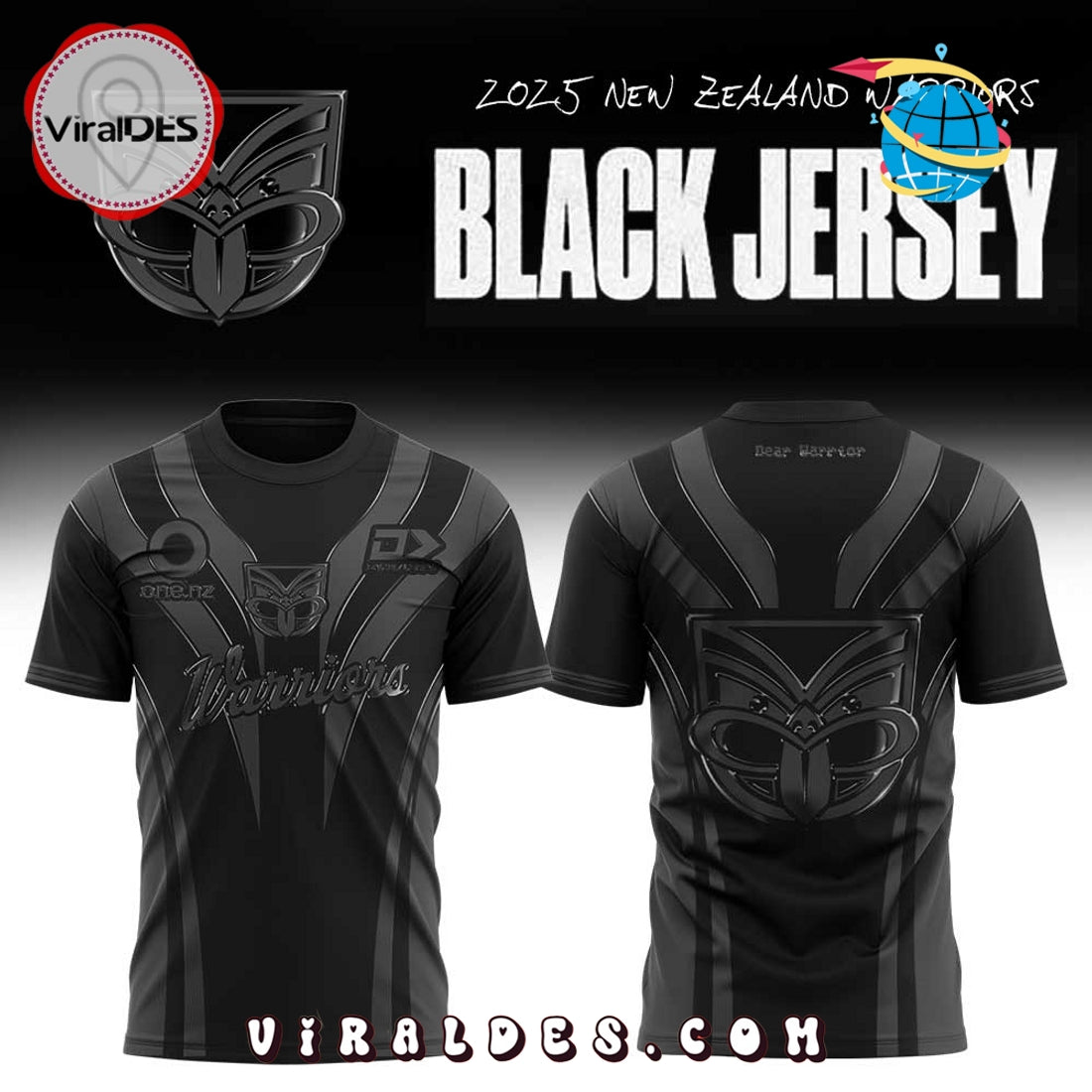 One NZ Warriors Back In Black Limited Edition Hoodie