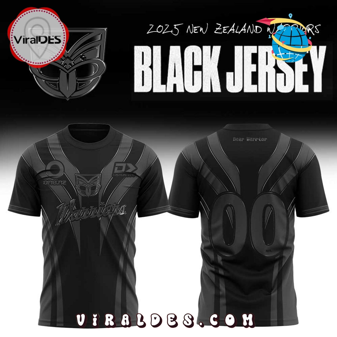 One NZ Warriors Custom Back In Black Hoodie