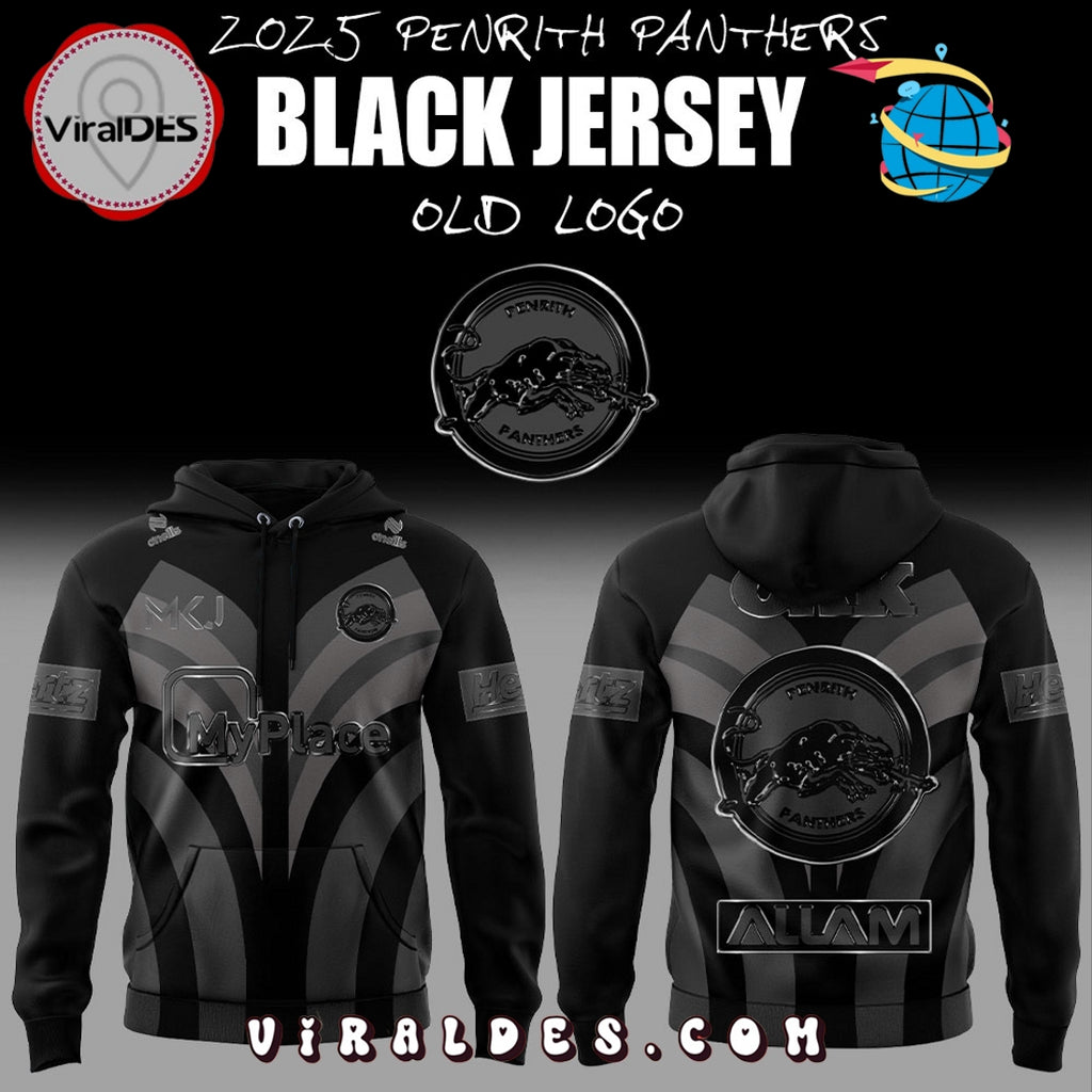 Penrith Panthers Back In Black Old Logo Hoodie And Pants