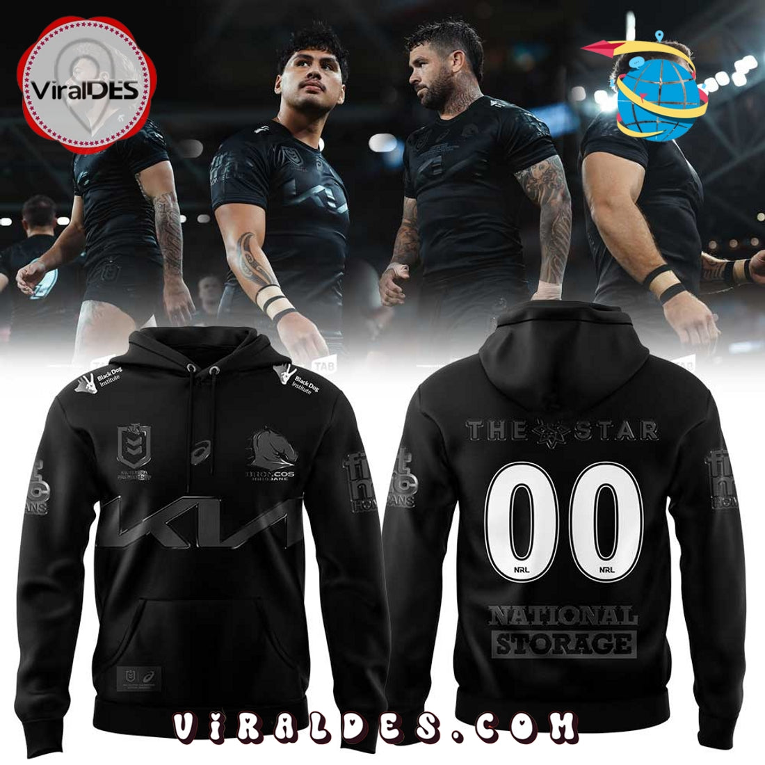 Personalized Brisbane Broncos The Star Black Hoodie, Long Pants