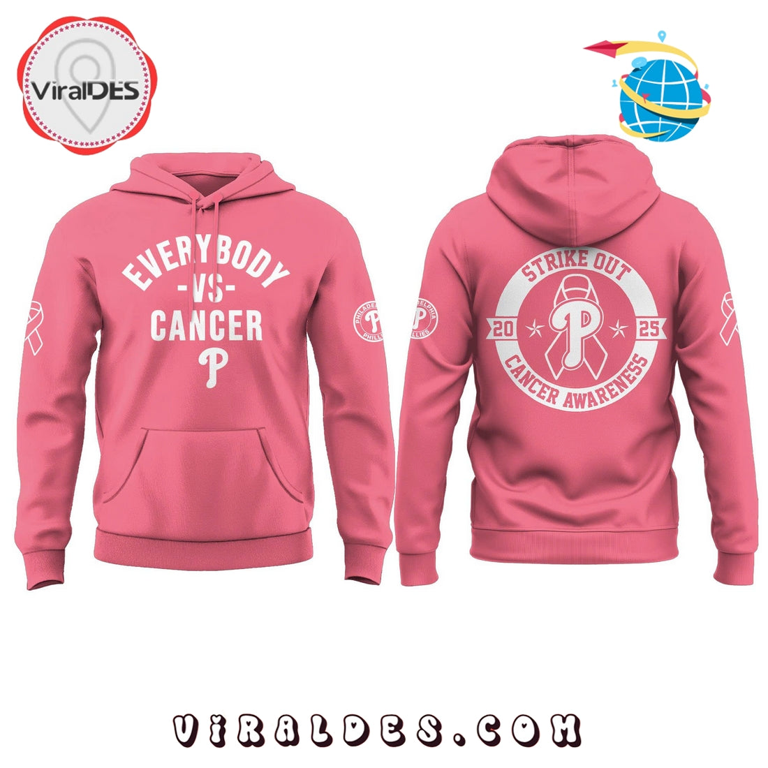 Philadelphia Phillies 2025 Cancer Awareness Day Hoodie, Long Pants