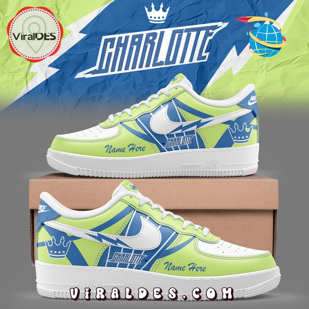 Premium Charlotte FC Throwback 2025 Air Force 1 Sneakers