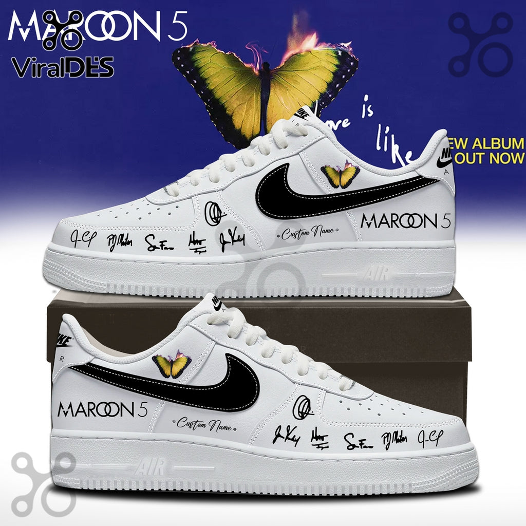Premium Maroon 5 Love Is Like Tour White Air Force 1