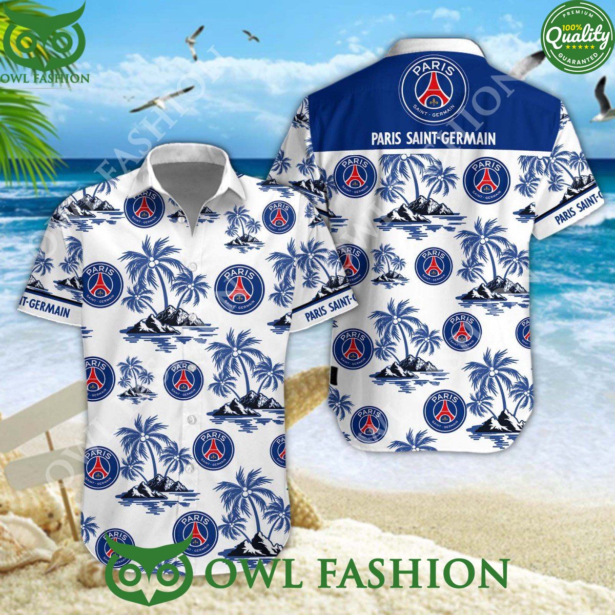 PSG Football Club Coconut Island Ligue 1 hawaiian shirt