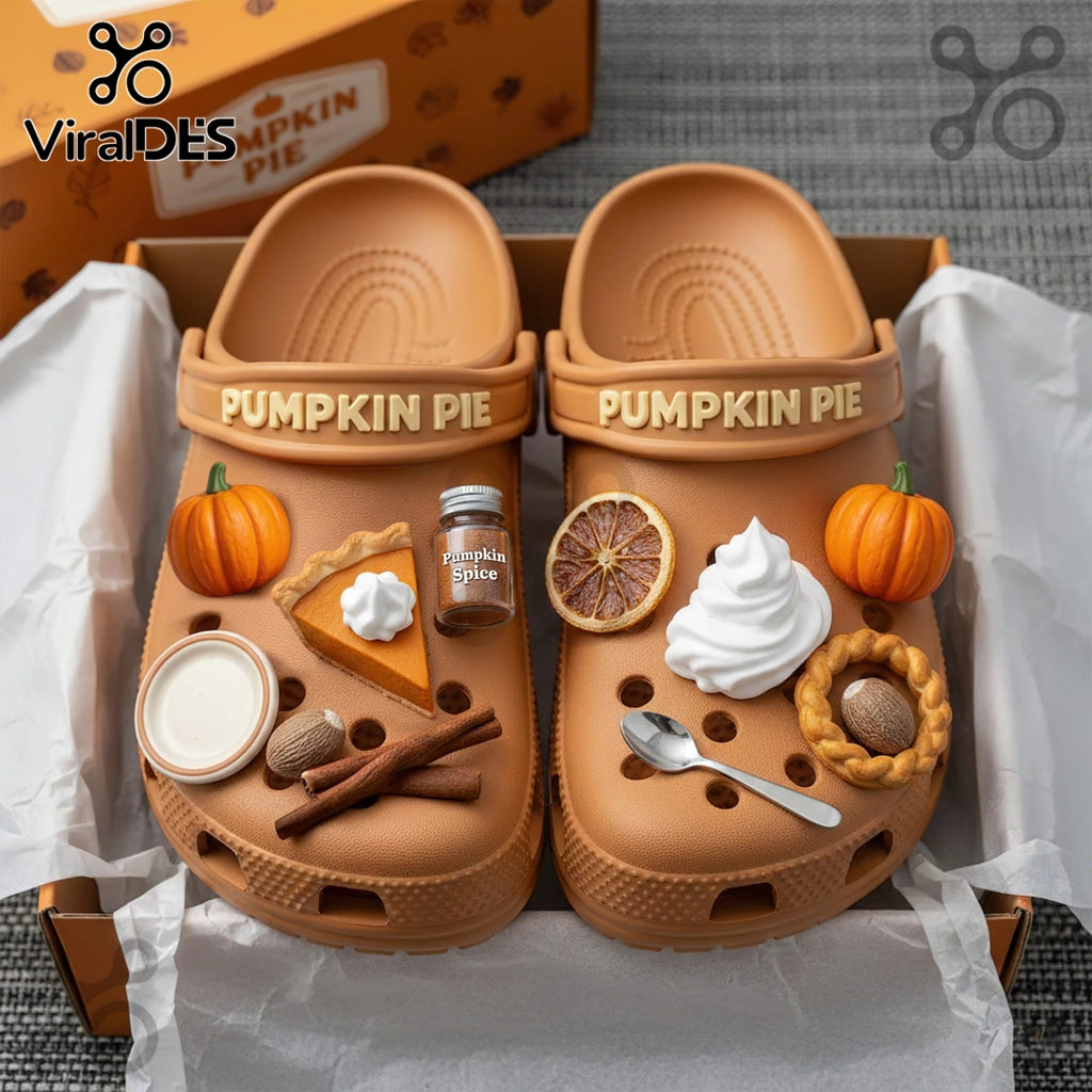 Pumpkin Pie Premium Crocs Clogs With Charms