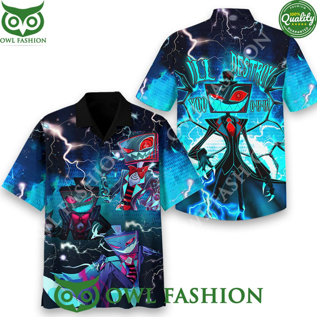 Radio Killed the Video Star I will destroy you Hazbin Hotel hawaiian shirt