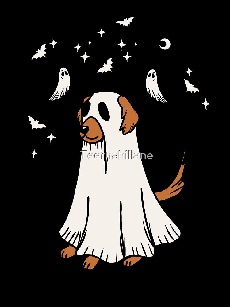 Pawranormal Dog Spooky Season Ghost Dog Halloween by Teernahillane