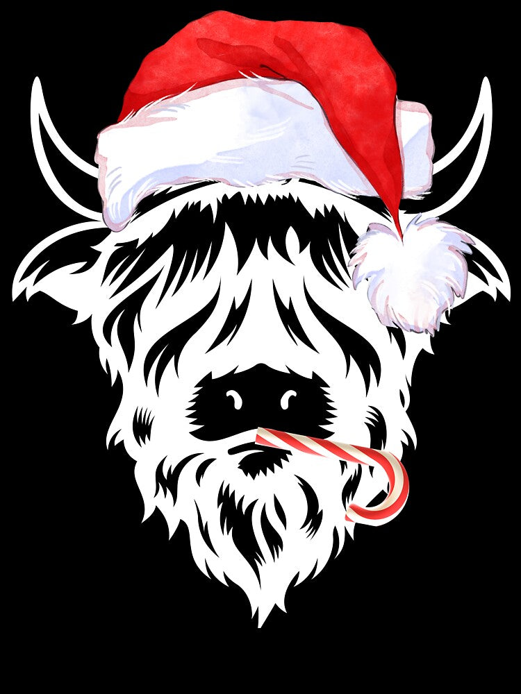 Christmas highland cow merry christmas happy holidays, Highland cow and Merry Christmas, Christmas with cute Highland Cow by Dabbing Turtle Designs