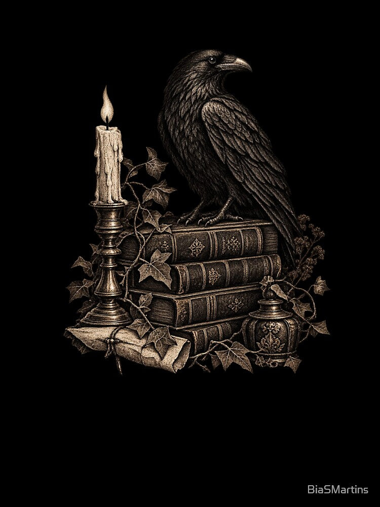 Crow and books by BiaSMartins