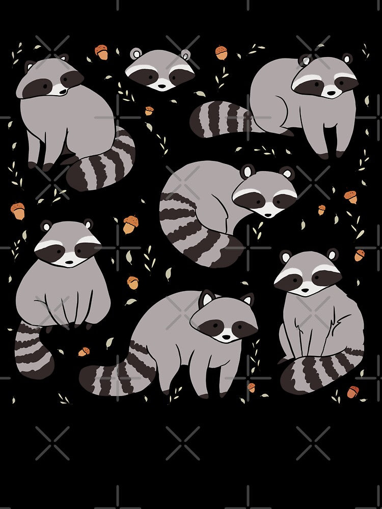 Cute Raccoon pattern illustration by Yarafantasyart