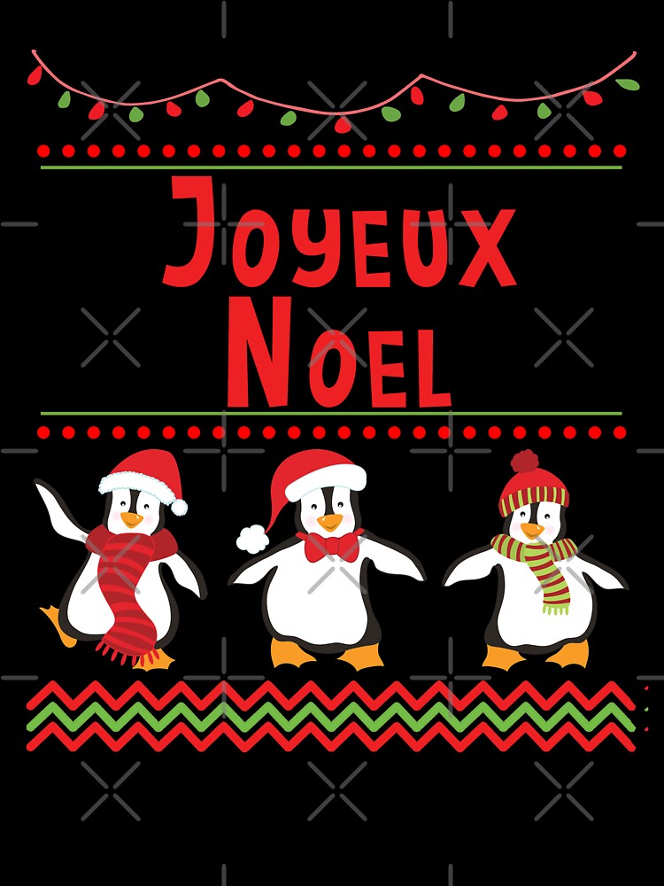 Joyeux Noel Christmas Penguin Holiday Design by SpiritWestDesig